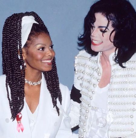Janet Jackson with Michael Jackson.